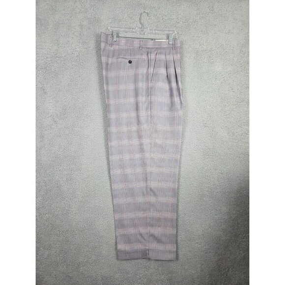 Apollo King Gray 3pc Suit 42L Pants 36L 38x28 Windowpane Houndstooth Check - Picture 10 of 14